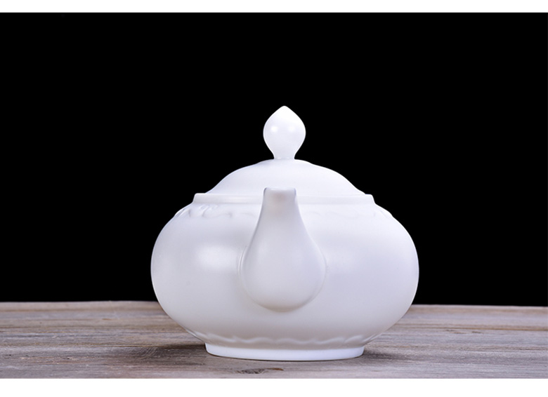 德化羊脂玉瓷泡茶壶陶瓷单壶功夫茶具白色带过