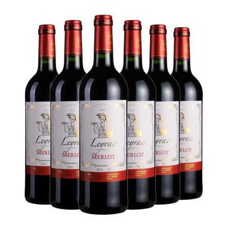 法国丽哈克梅洛干红葡萄酒750ml （6瓶装）
