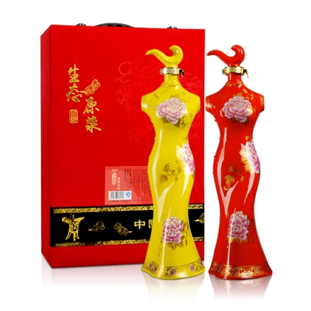 52°青竹中国风-雅韵天成(红和黄)礼盒装1750ml*2