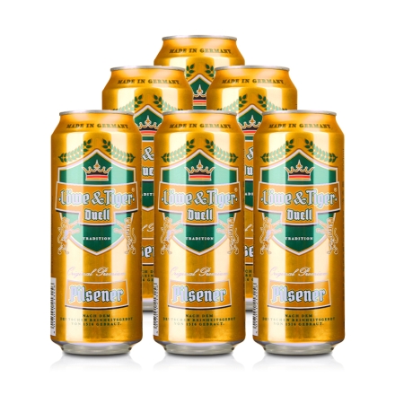 德国狮虎争霸比尔森啤酒500ml（6瓶装）