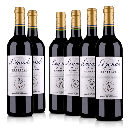 【大闹11.11】法国拉菲传奇 2014 波尔多法定产区红葡萄酒750ml（6支装）