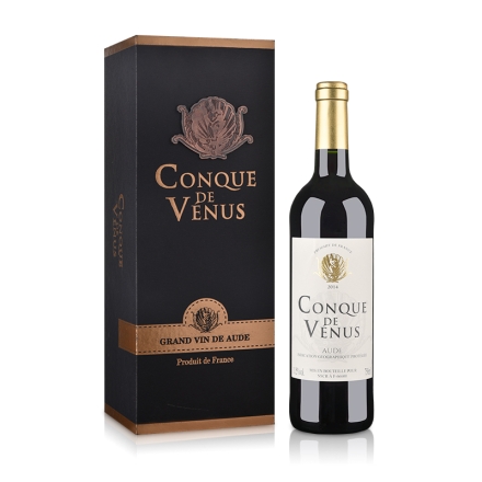【包邮】法国红酒法国（原瓶进口）维纳斯贝壳干红葡萄酒（单支礼盒）750ml