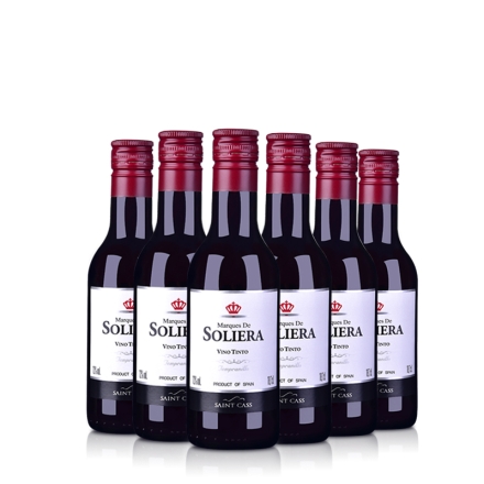 【清仓】西班牙整箱红酒西班牙（原瓶进口）圣卡斯美娜城堡干红葡萄酒187ml(6瓶装)