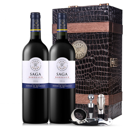 法国拉菲传说波尔多干红葡萄酒750ml双支礼盒