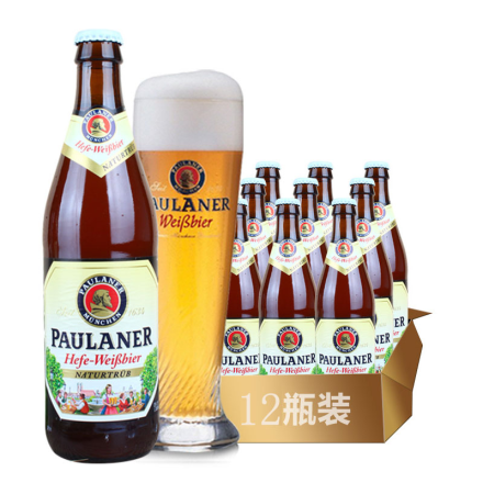 德国进口啤酒柏龙保拉纳小麦王白啤酒500ml(12瓶装）