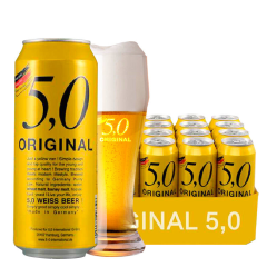 德国进口啤酒奥丁格5.0小麦白啤酒500ML整箱（24听装）