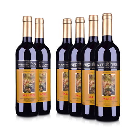 西班牙整箱红酒西班牙歌帕天堂·爱丽丝干红葡萄酒750ml（6瓶装）