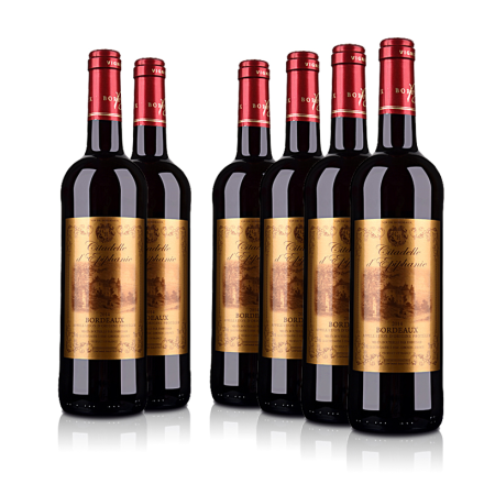 法国整箱红酒法国（原瓶进口）伊梵尼城堡波尔多干红葡萄酒750ml（6瓶装）