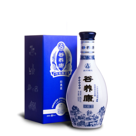 1【售罄】46°谷养康粮食酒浓香型白酒经典蓝500ml单瓶装纯粮酒