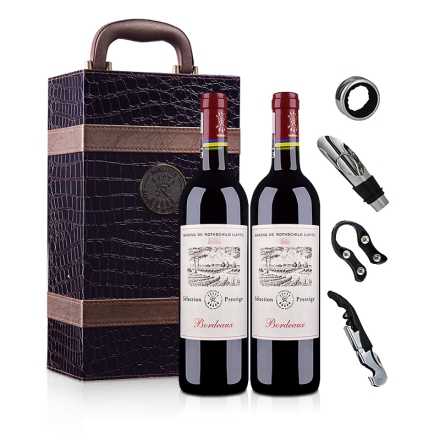 法国拉菲尚品波尔多法定产区红葡萄酒(双支礼盒)（ASC正品行货）