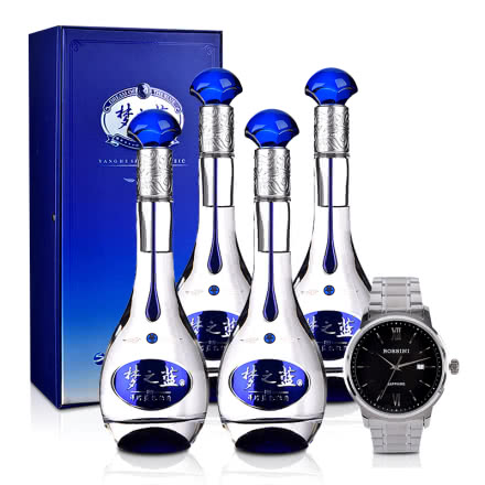 52°洋河蓝色经典梦之蓝M3 500ml（4瓶装）+罗西尼手表（专属订制版）