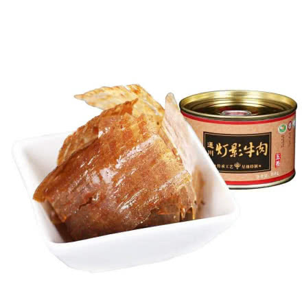 四川特产 风味小吃 川汉子金典装灯影牛肉罐头80g 五香味24罐装