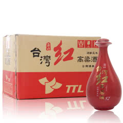 52°台湾玉山红高粱酒红瓷瓶陈酿浓香台湾白酒500ml整箱（6瓶装）