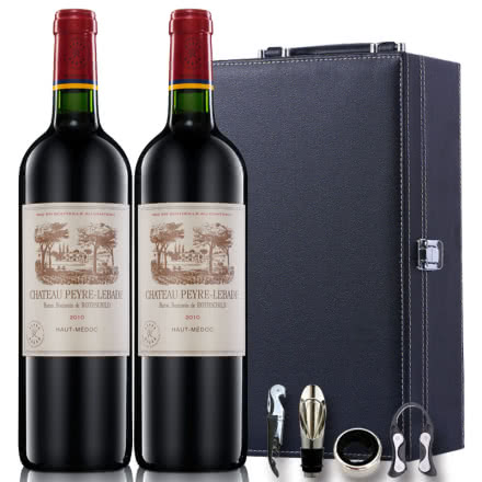醇聚惠 法国进口拉菲红酒岩石古堡干红葡萄酒 两支红酒礼盒装