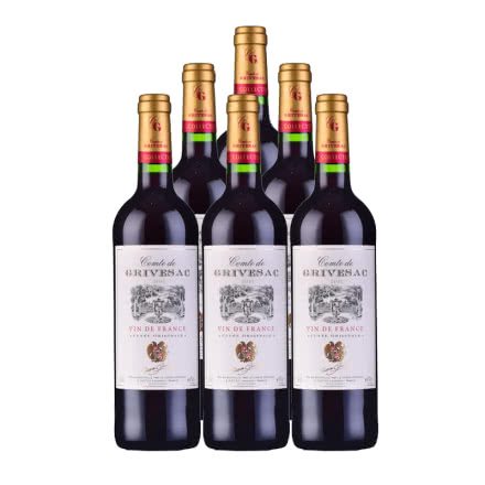 法国歌萨克伯爵优窖干红葡萄酒750m（6瓶装）