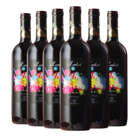 醉鹅娘意大利原瓶进口保利尼酒庄时尚系列美乐红葡萄酒750ml（6支装）