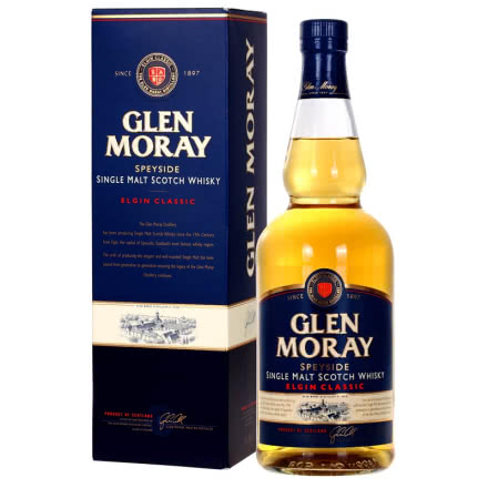 英国原瓶原装进口格兰莫雷（Glen Moray）斯佩塞单一麦芽威士忌洋酒 700mL礼盒