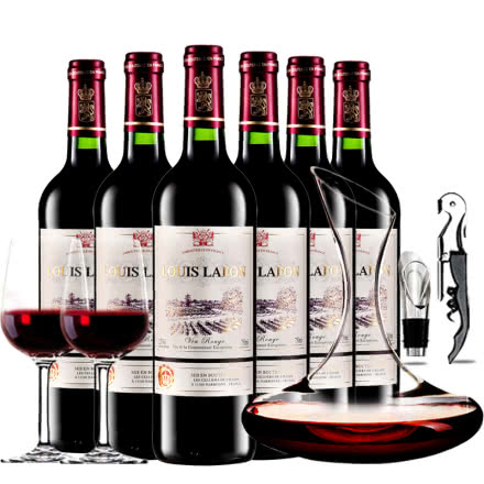 路易拉菲 法国原瓶进口红酒干红葡萄酒 6支红酒整箱醒酒器装750ml*6