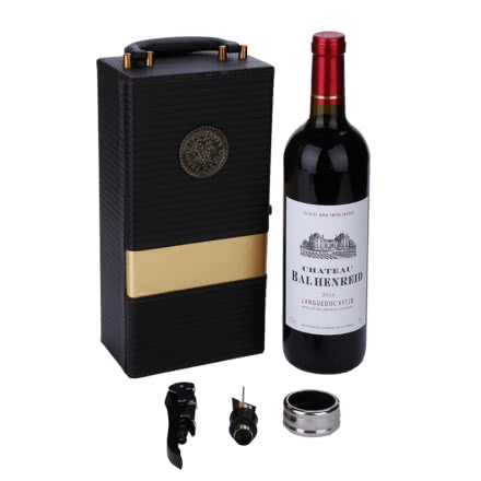 【礼盒】法国红酒法国宝亨利德干红葡萄酒( 单支皮盒装）750ml*1