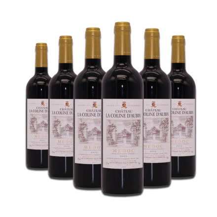 法国整箱红酒法国原瓶进口波尔多梅多克产区AOC杜宾城堡干红葡萄酒750ml*6