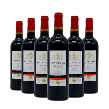 法国整箱红酒法国原瓶进口金奖波尔多AOC拉里城堡干红葡萄酒750ml*6