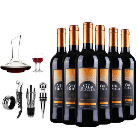 西班牙原瓶进口 干红葡萄酒珍藏佐餐红酒礼盒维纳布尔娜干红葡萄酒2014整箱6支