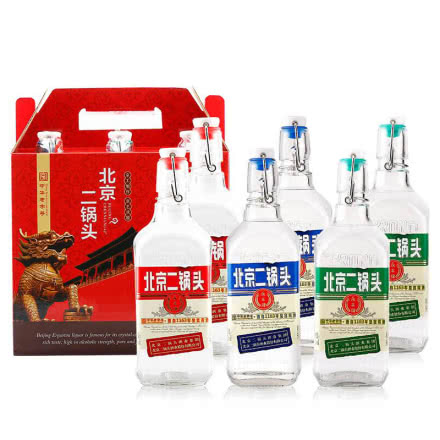 42°永丰牌北京二锅头纯粮酒出口型小方瓶500ml（6瓶装）白酒整箱礼盒
