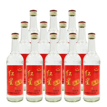 北京红星二锅头白酒 清香型 红星品鉴 老包装52度500ml*12瓶整箱（新老包装随机发）