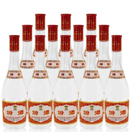 汾酒 光瓶玻汾 清香型白酒 红盖 42度475ml×12瓶 整箱装