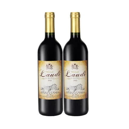 法国原酒进口红葡萄酒罗蒂古桐干红葡萄酒2012两瓶装750ml*2