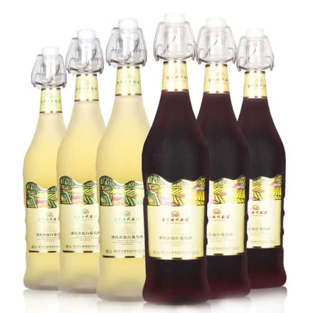 金色时代冰纯浓缩白红葡萄酒组合 甜型葡萄酒750ml（6瓶）