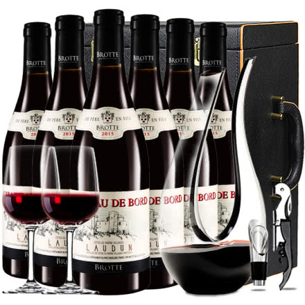 法国原瓶进口红酒教皇新堡产区波德城堡干红葡萄酒 红酒整箱U型醒酒器装750ml*6
