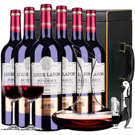 法国原瓶进口红酒 路易拉菲孔雀堡AOP干红葡萄酒 红酒整箱送木箱装750ml*6