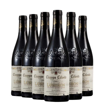 法国红酒原瓶进口天堂小镇吕贝隆红葡萄酒750ml*6瓶整箱装