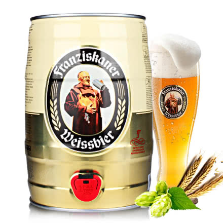 德国进口啤酒慕尼黑范佳乐（教士)纯麦白啤酒5L桶装