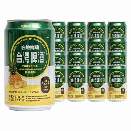 金牌台湾啤酒 水果凤梨味台湾啤酒 330ml*24听