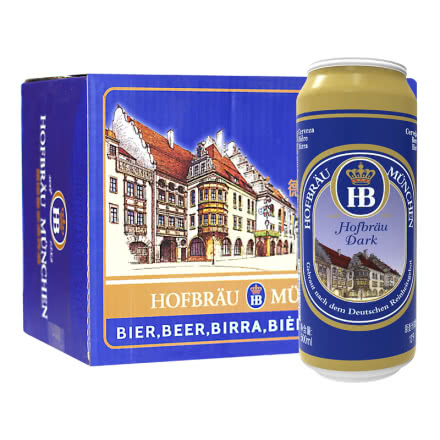 德国HB皇家黑啤酒 12°P 酒精度≥4.7%vol 整箱装（500mlx12罐）