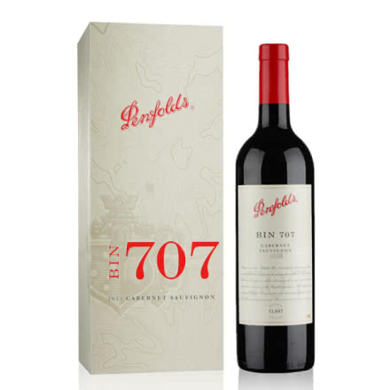 奔富红酒Bin707礼盒 澳洲澳大利亚原瓶进口 Penfolds干红葡萄酒750ML*1