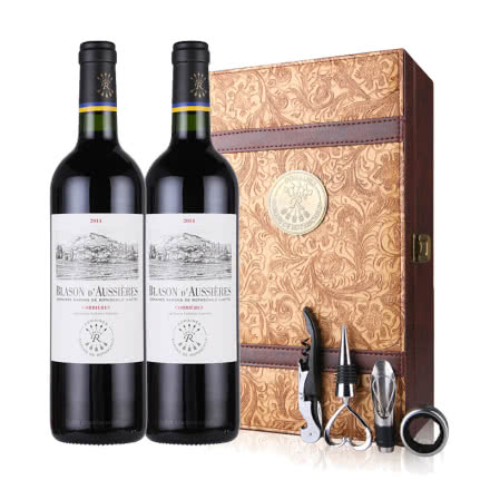 法国拉菲 原瓶进口红酒奥希耶徽纹干红葡萄酒双支礼盒750ml（2瓶装）