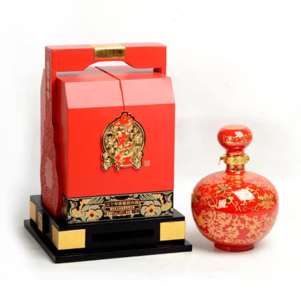 绍兴黄酒 女儿红三十年花雕酒30年陈酿中国红坛装礼盒1.5L半干型