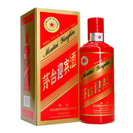 53°茅台迎宾酒（中国红）500ml 单瓶装