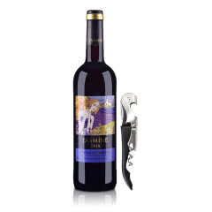 【包邮】法国茉莉花罗纳河谷干红葡萄酒750ml +酒刀