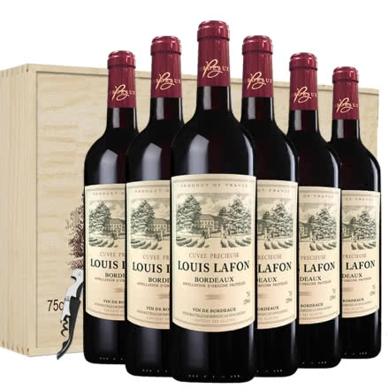 法国路易拉菲红酒珍藏原瓶原装进口波尔多AOP干红葡萄酒6支整箱礼盒装