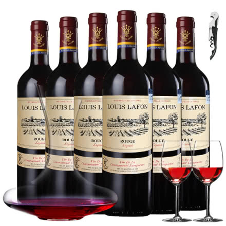 法国红酒原装进口路易拉菲红酒传说干红6支装红酒整箱干红葡萄酒