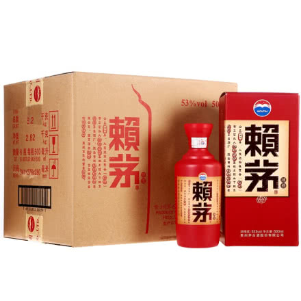 53°贵州茅台酒股份公司赖茅端曲酱香型白酒500ml（6瓶整箱装）高度白酒