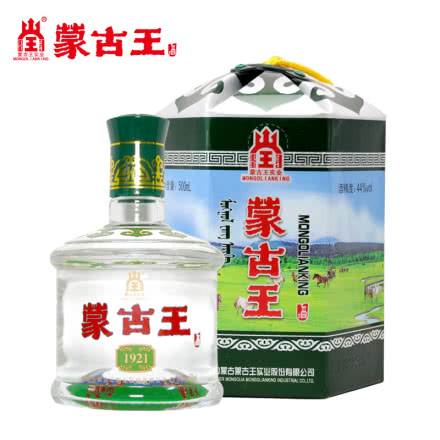蒙古王绿包44度浓香型白酒500ml单瓶
