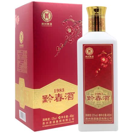 53°黔春酒1983（红色）酱香型白酒 480ml*1瓶装