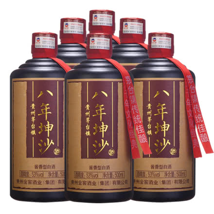 53°贵州八年坤沙酱香型白酒500ml*6【整箱】