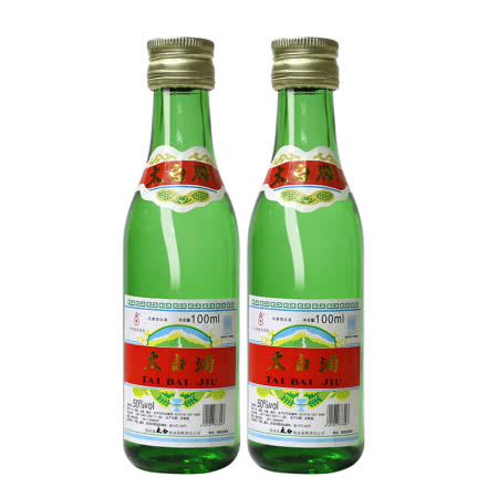 50度太白酒绿瓶普太（2013年）100ml*2瓶