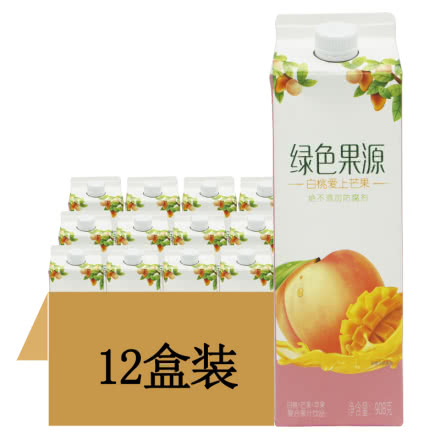 美森庄园 绿色果源果汁饮料白桃芒果苹果味 908g（12盒装）